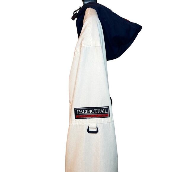 Pacific Trail Outerwear Unisex Utility Jacket Size L White/Navy/Orange Zip Hood - Picture 6 of 15